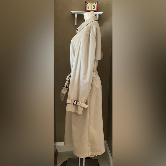 Bradley Jons Insulated Double Breasted Belted Trench Coat Men 42R Wool Lined Tan - Picture 3 of 16